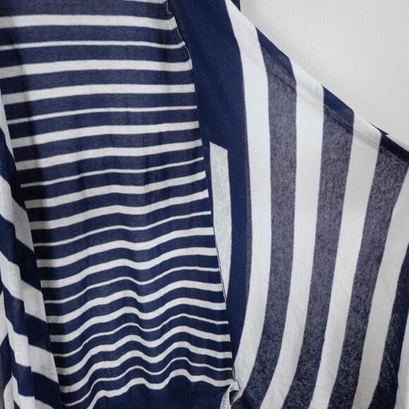 Splendid Striped Cardigan Navy White Open Front Size S Coastal Grandma - Picture 3 of 11